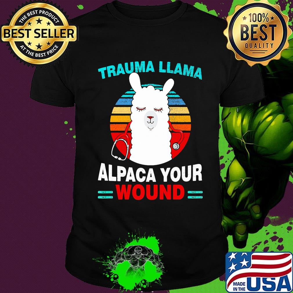 Trauma llama alpaca your wound vintage retro shirt