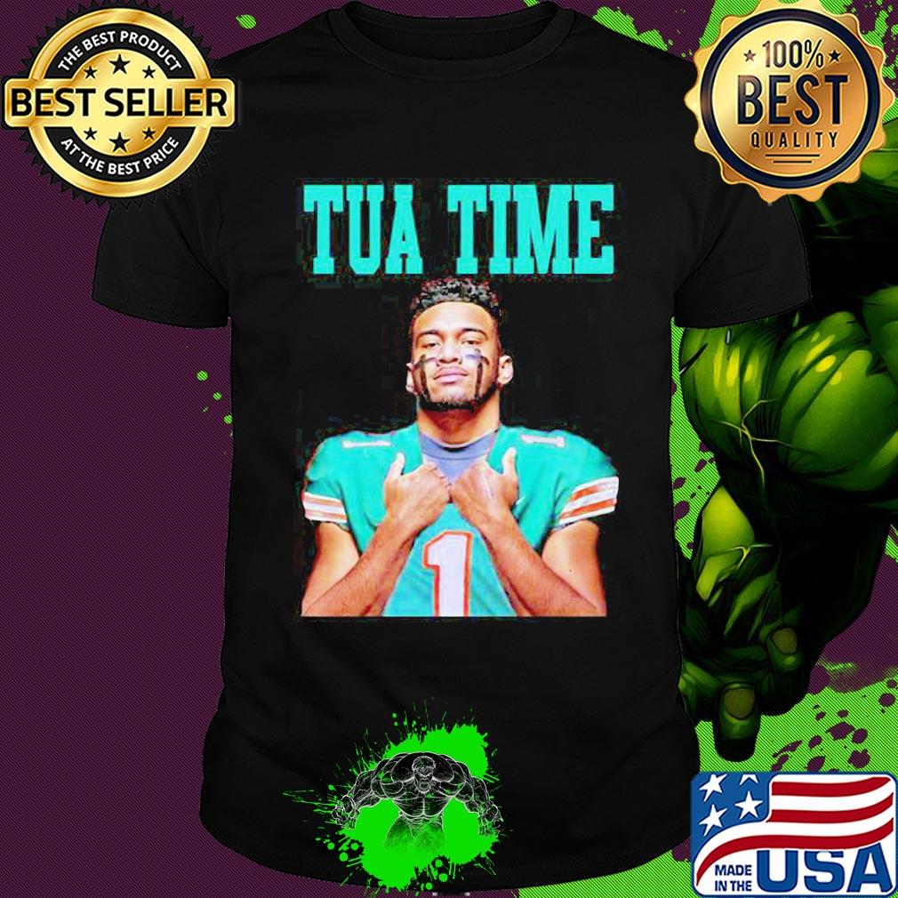 Tua in a miami dolphins team football shirt