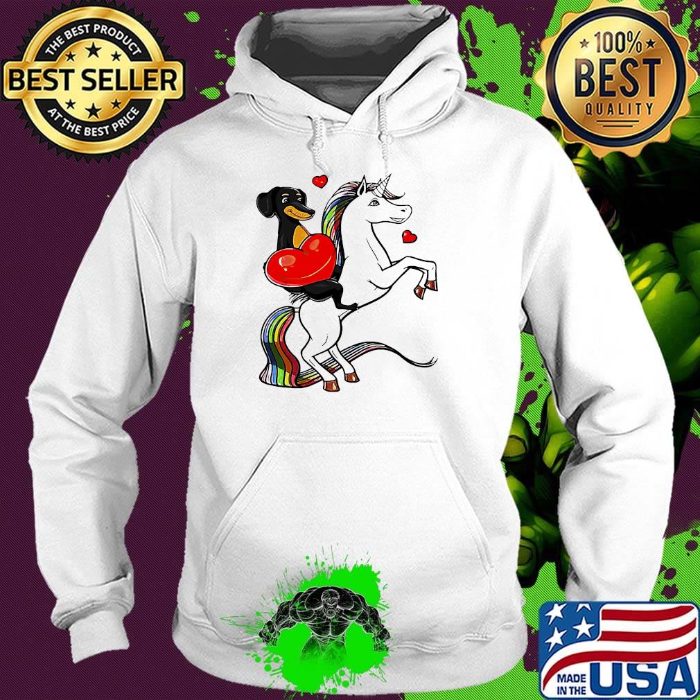 Unicorn And Dachshund Dog Heart s Hoodie Unicorn And Dachshund Dog Heart s Hoodie