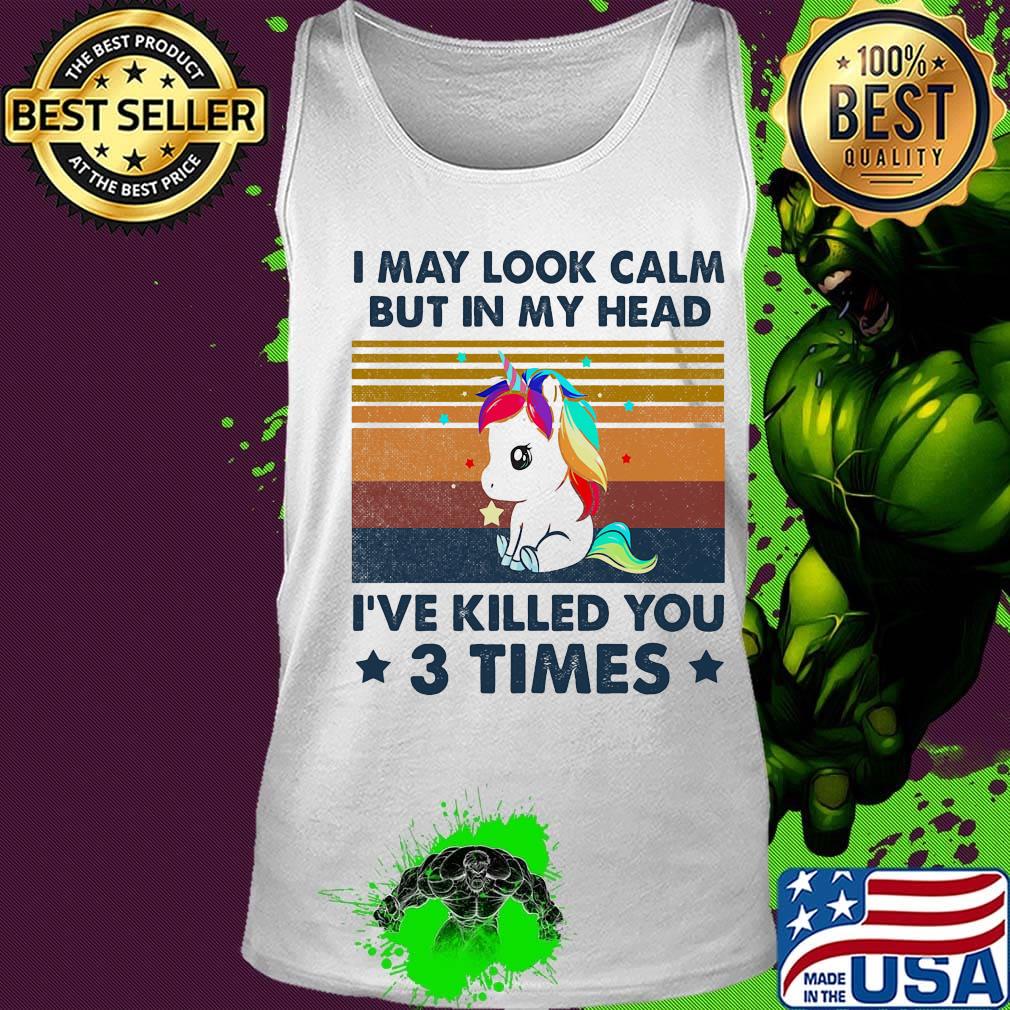 Unicorn i may look calm but in my head i've killed you 3 times stars vintage retro s Tank top Unicorn i may look calm but in my head i've killed you 3 times stars vintage retro s Tank top