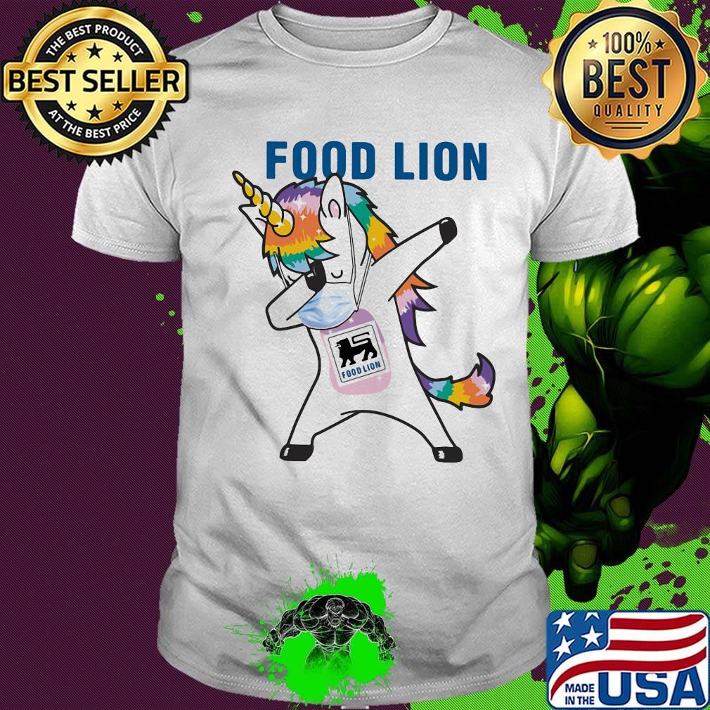 Unicorn mask food lion logo shirt
