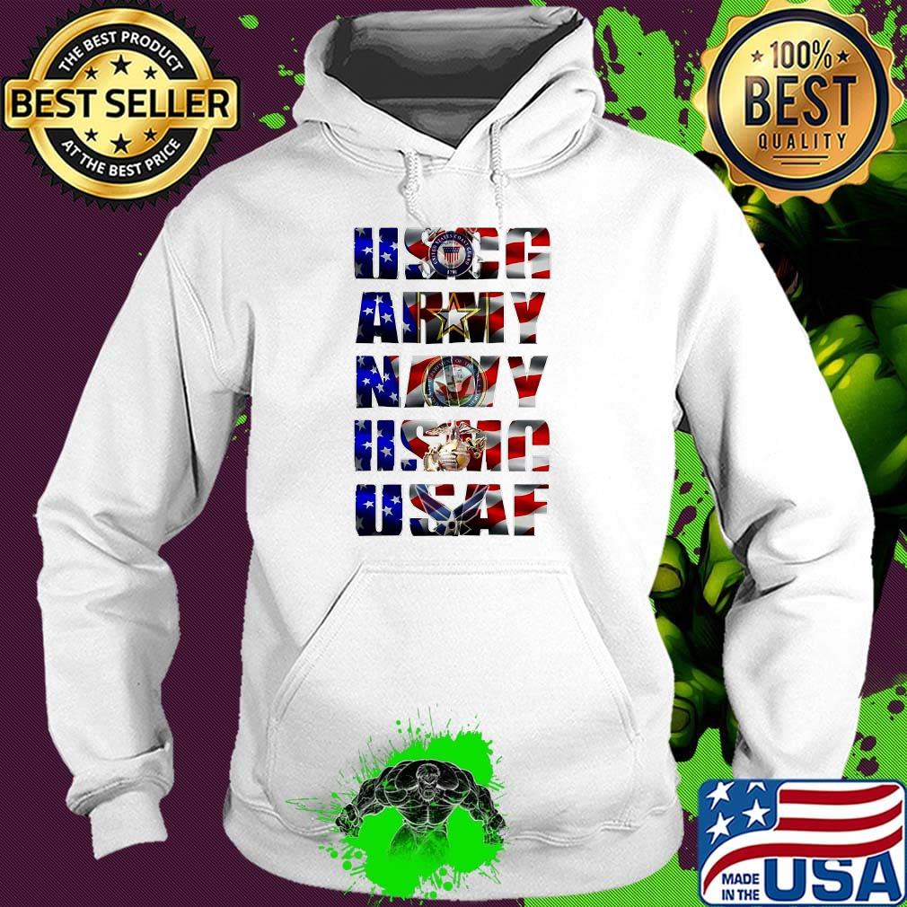Uscg army navy usaf american flag independence day s Hoodie Uscg army navy usaf american flag independence day s Hoodie