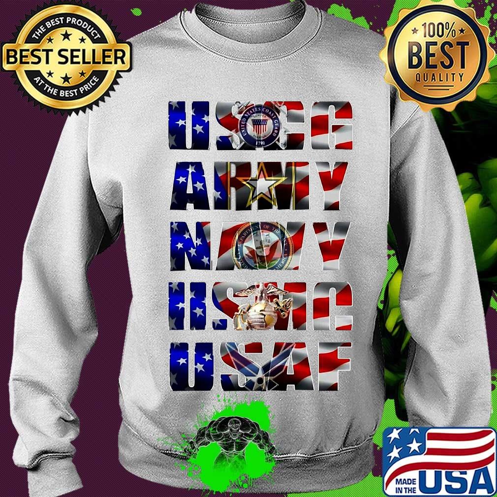 Uscg army navy usaf american flag independence day s Sweater Uscg army navy usaf american flag independence day s Sweater