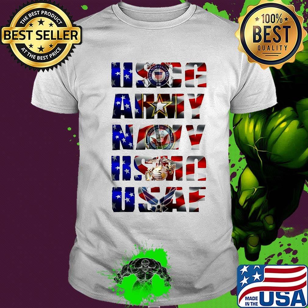 Uscg army navy usaf american flag independence day shirt Uscg army navy usaf american flag independence day shirt