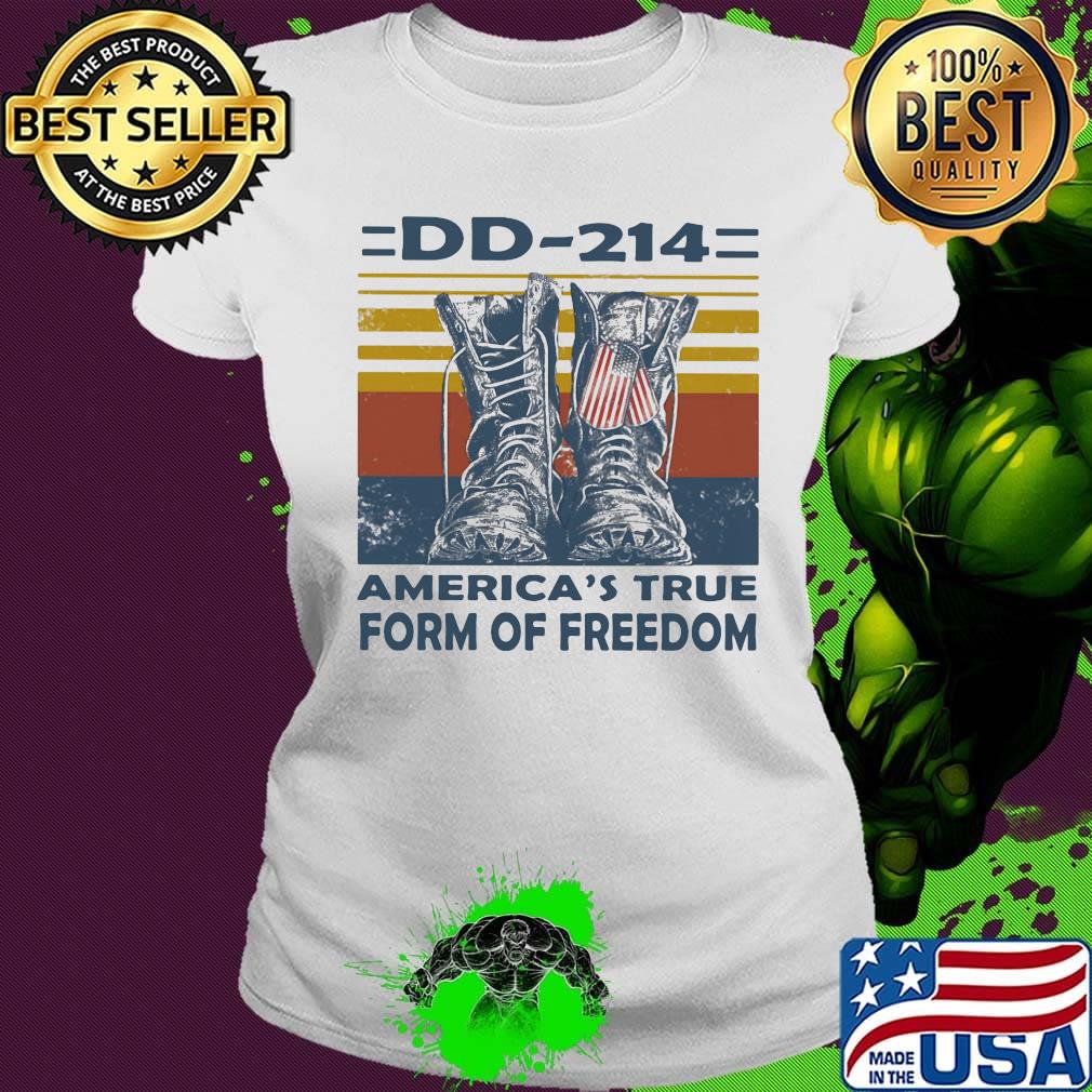 Veteran dd-214 america's true form of freedom independence day vintage retro s Ladies tee Veteran dd-214 america's true form of freedom independence day vintage retro s Ladies tee