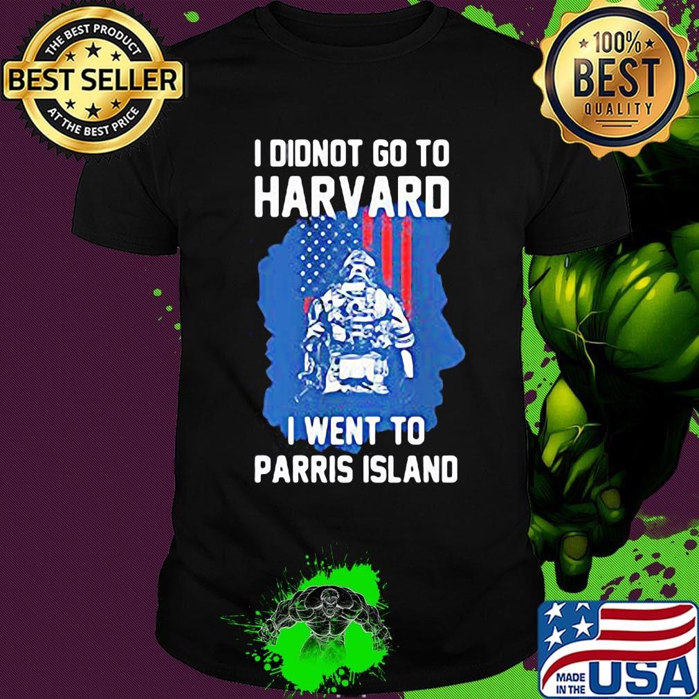 Veteran i didnot go to harvard i went to parris island american flag independence day shirt