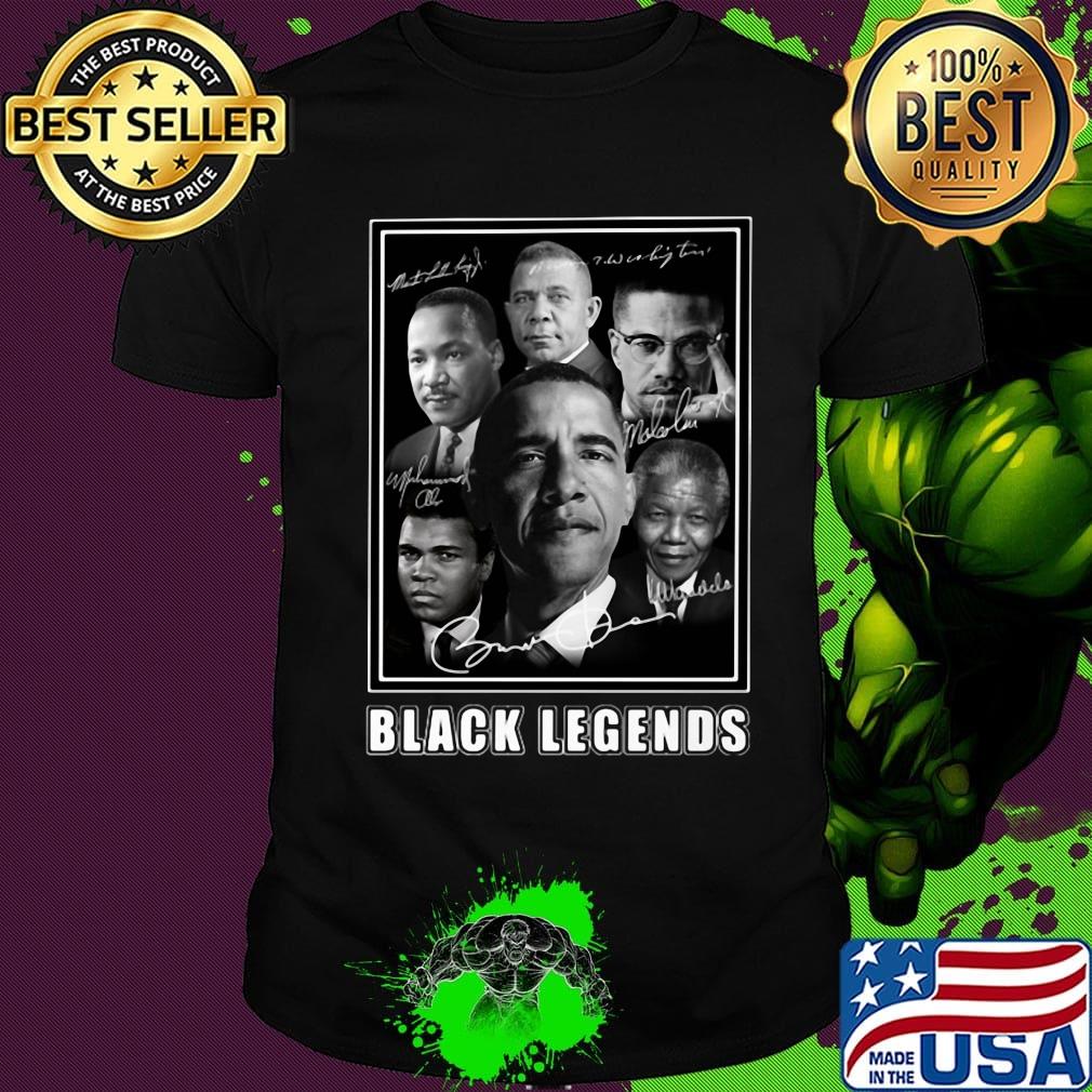 Vintage black history legends characters signatures shirt