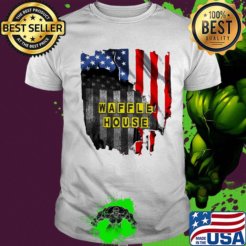 Waffle house logo american flag independence day shirt