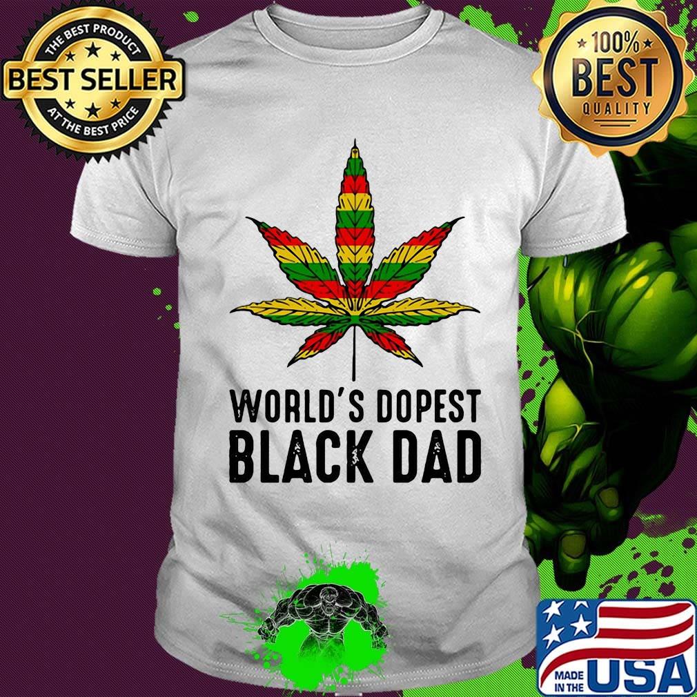 Weed world's dopest black dad happy father's day shirt
