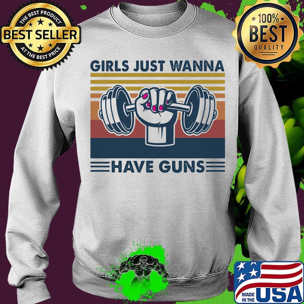 Weightlifting girls just wanna have guns vintage retro s Sweater Weightlifting girls just wanna have guns vintage retro s Sweater