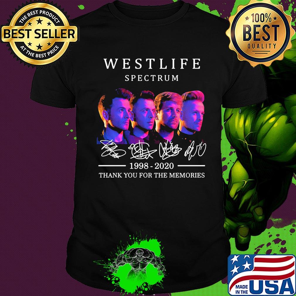 Westlife spectrum 1998 2020 thank you for the memories signatures shirt