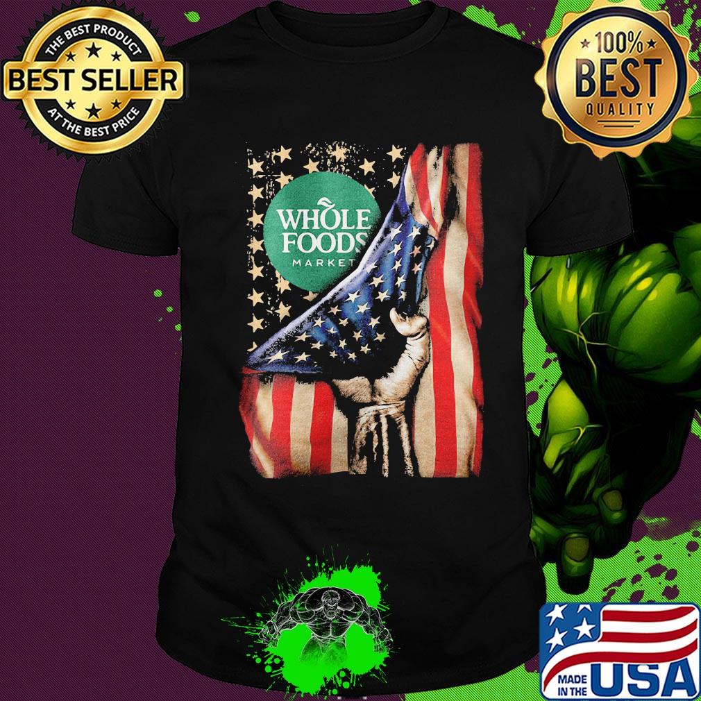 Whole foods market american flag happy independence day shirt