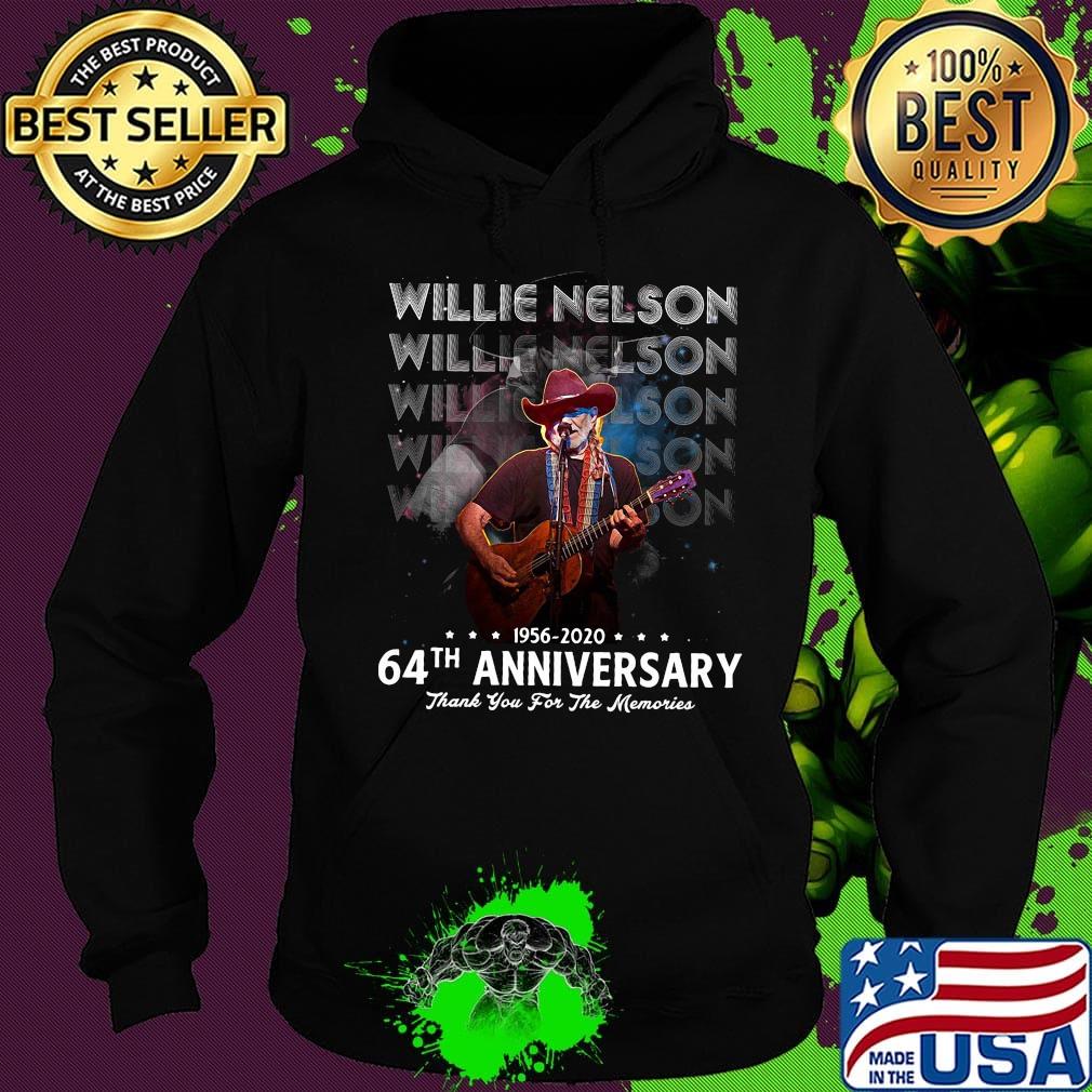 Willie nelson 64th anniversary 1956 2020 thank you for the memories stars s Hoodie Willie nelson 64th anniversary 1956 2020 thank you for the memories stars s Hoodie
