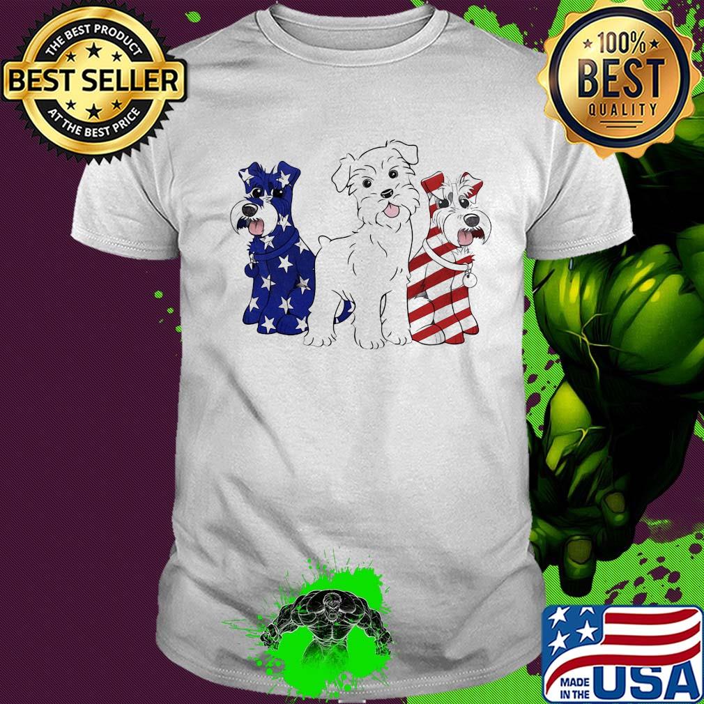 Yorkshire terrier American flag veteran Independence Day shirt