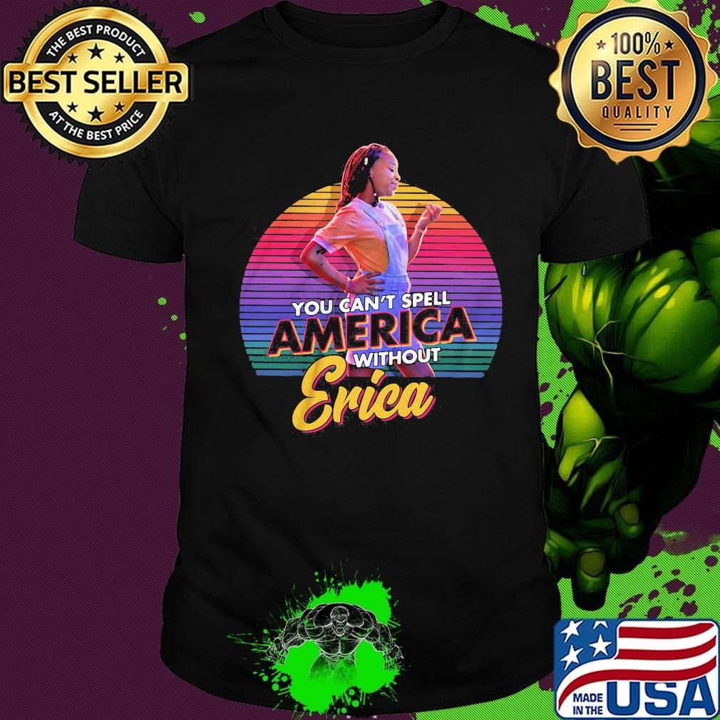 You can't spell america without erica vintage retro black shirt