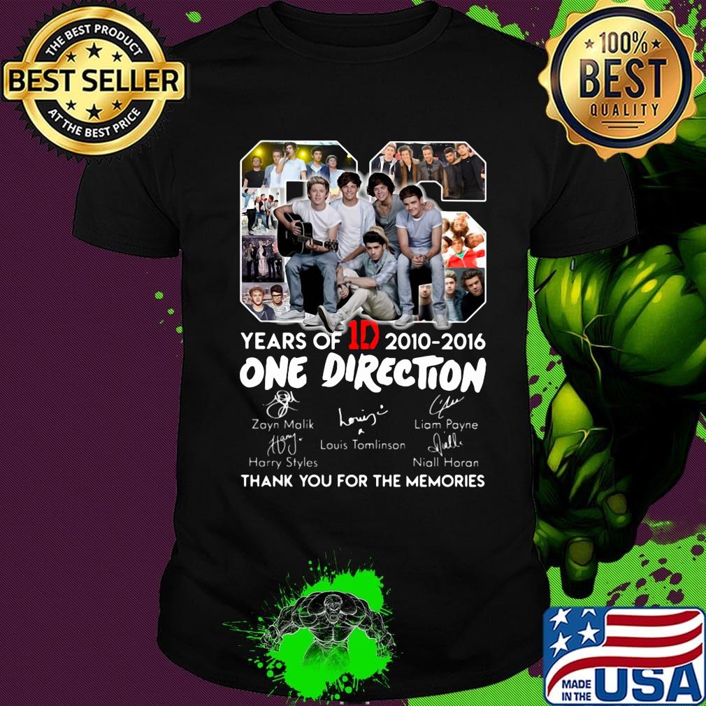 06 years of 2010 2016 one direction thank you for the memories signatures shirt