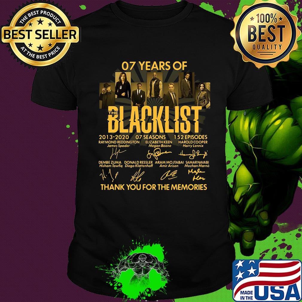 07 years of the blacklist 2013 2020 07 seasons 152 episodes thank you for the memories signatures light shirt