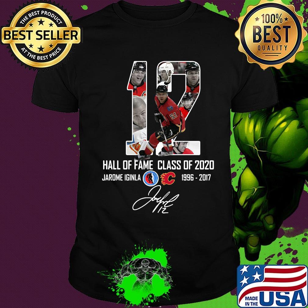 12 hall of fame class of 2020 jarome iginla 1996 2017 signature shirt
