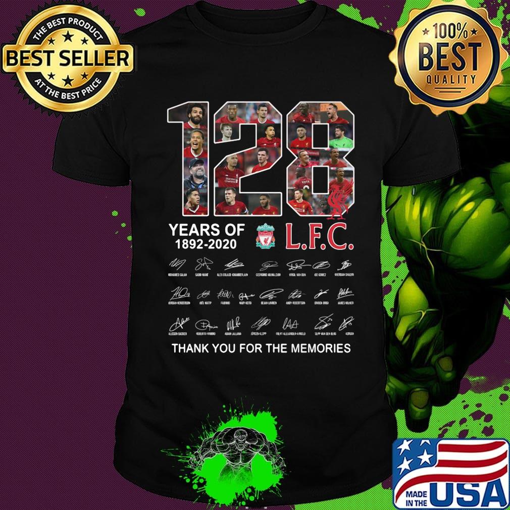 128 years of 1892 2020 liverpool football club players signatures shirt
