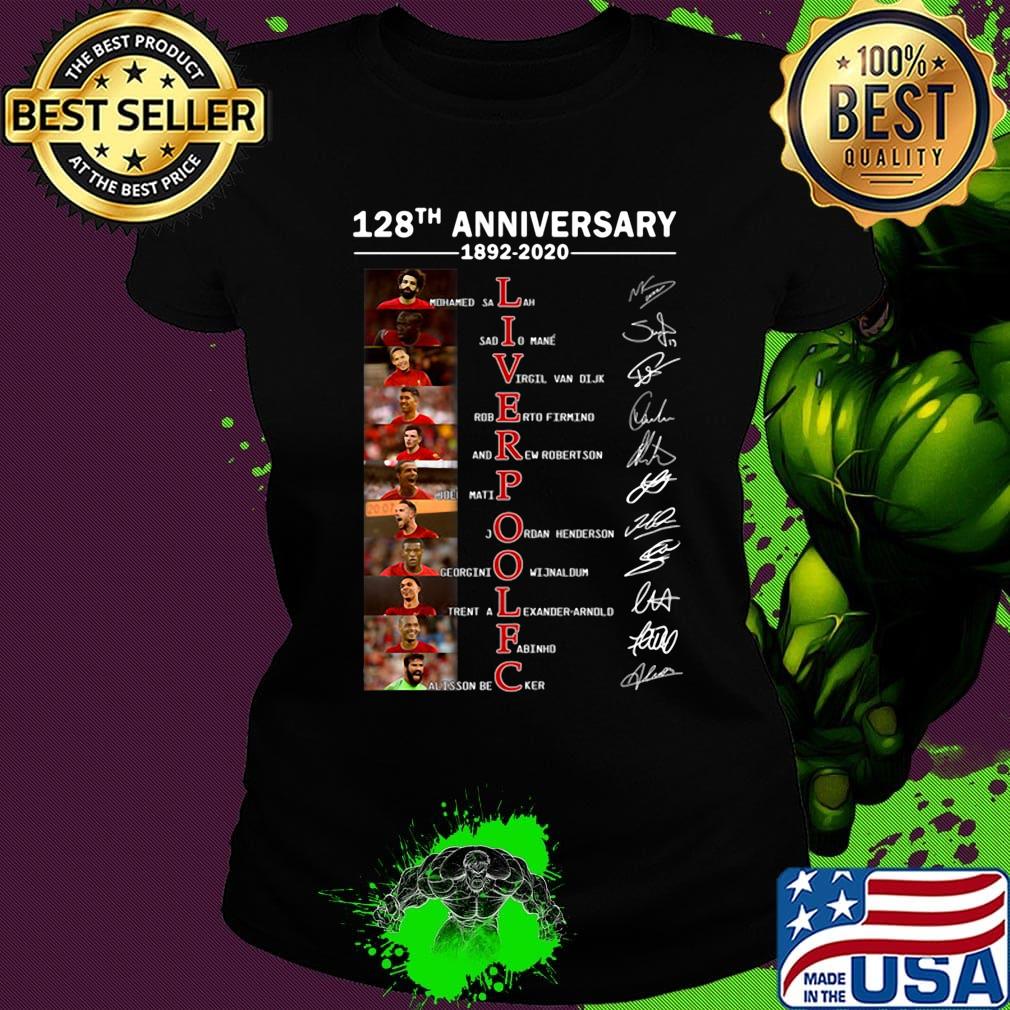 128th anniversary 1892 2020 liverpool fc players signatures s Ladies tee 128th anniversary 1892 2020 liverpool fc players signatures s Ladies tee