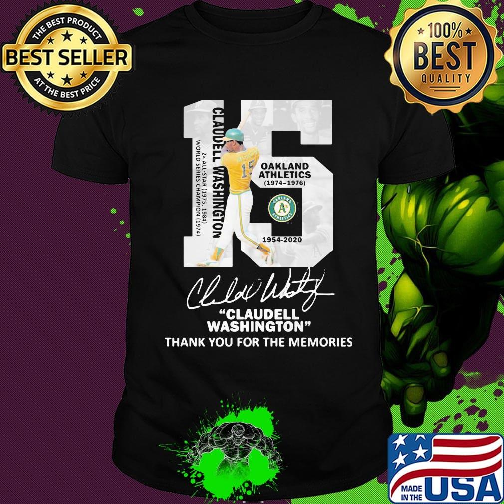 15 Claudell washington thank you for the memories signature shirt