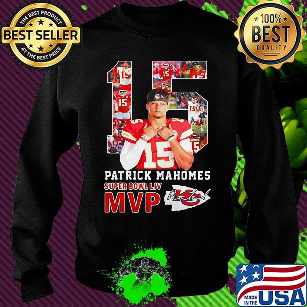 15 patrick mahomes super bowl liv mvp kansas city chiefs football signature s Sweater 15 patrick mahomes super bowl liv mvp kansas city chiefs football signature s Sweater