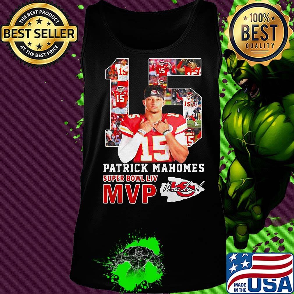 15 patrick mahomes super bowl liv mvp kansas city chiefs football signature s Tank top 15 patrick mahomes super bowl liv mvp kansas city chiefs football signature s Tank top