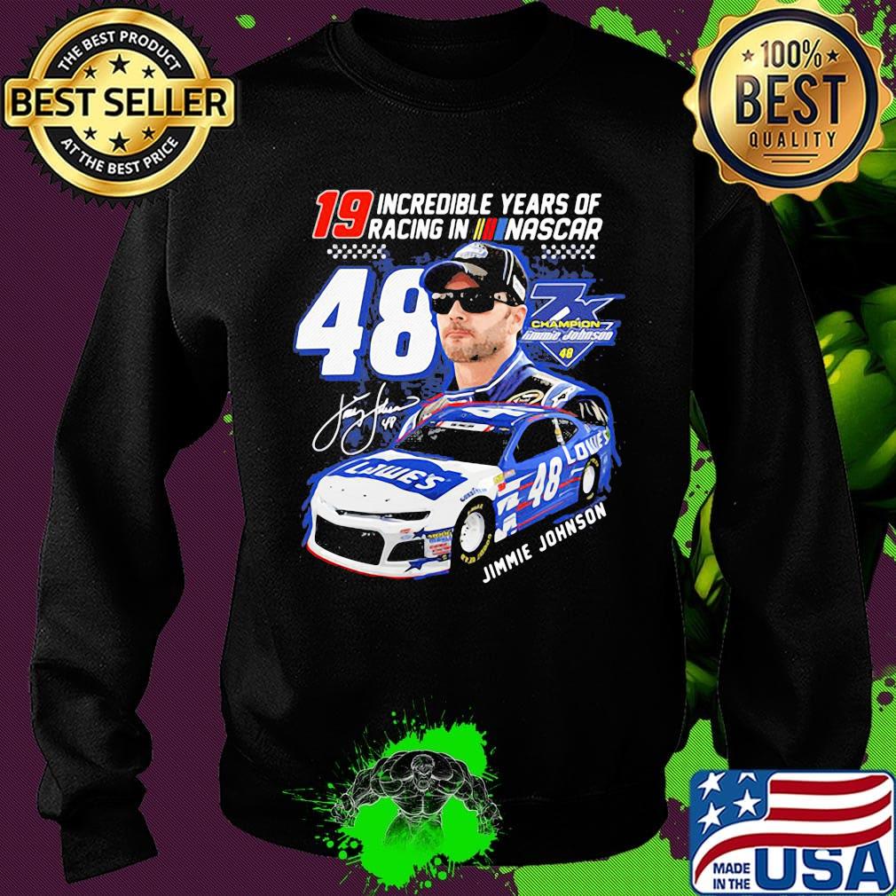 19 incredible years of racing in nascar 48 jimmie johnson car signature s Sweater 19 incredible years of racing in nascar 48 jimmie johnson car signature s Sweater