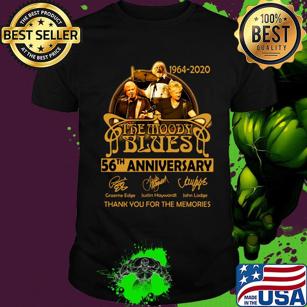 1964 2020 atte moody blues 56th anniversary thank you for the memories signatures shirt