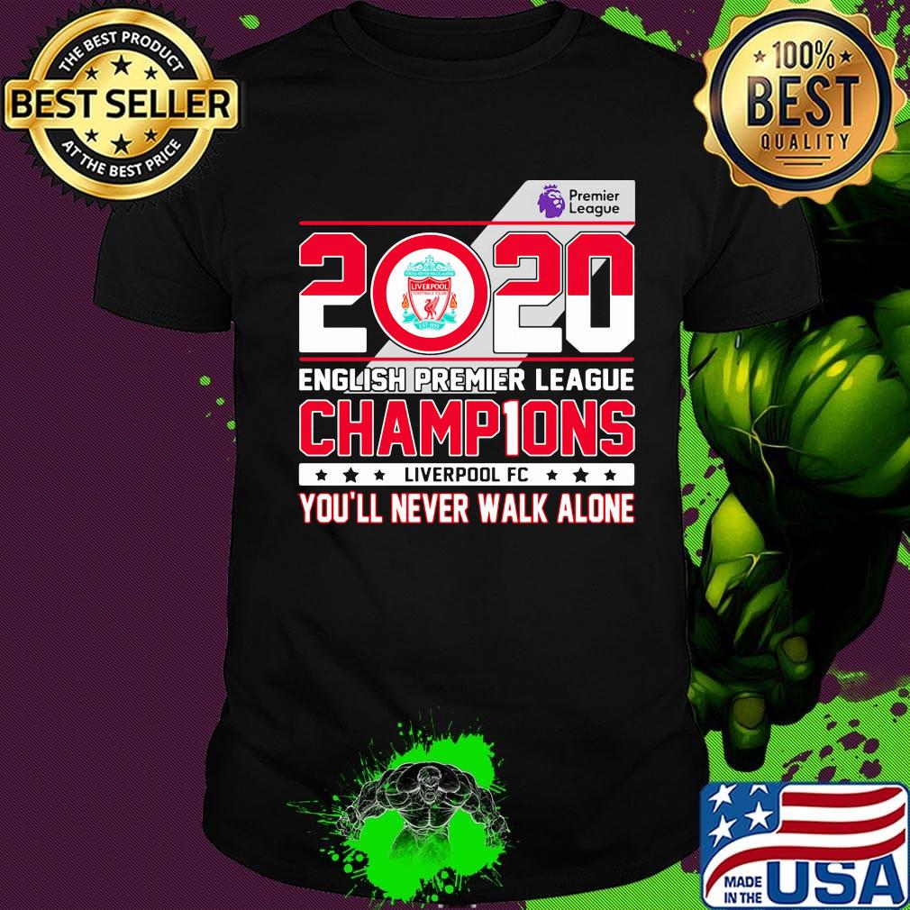 2020 english premier league champions liverpool fc you'll never walk alone shirt