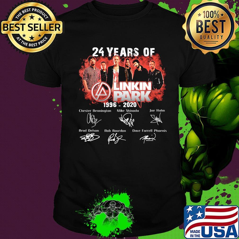 24 years of linkin park 1996 2020 signatures shirt
