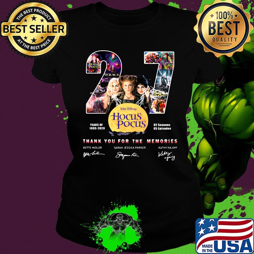 27 years of 1993 2020 02 seasons 05 episodes hocus pocus thank you for the memories signatures s Ladies tee 27 years of 1993 2020 02 seasons 05 episodes hocus pocus thank you for the memories signatures s Ladies tee