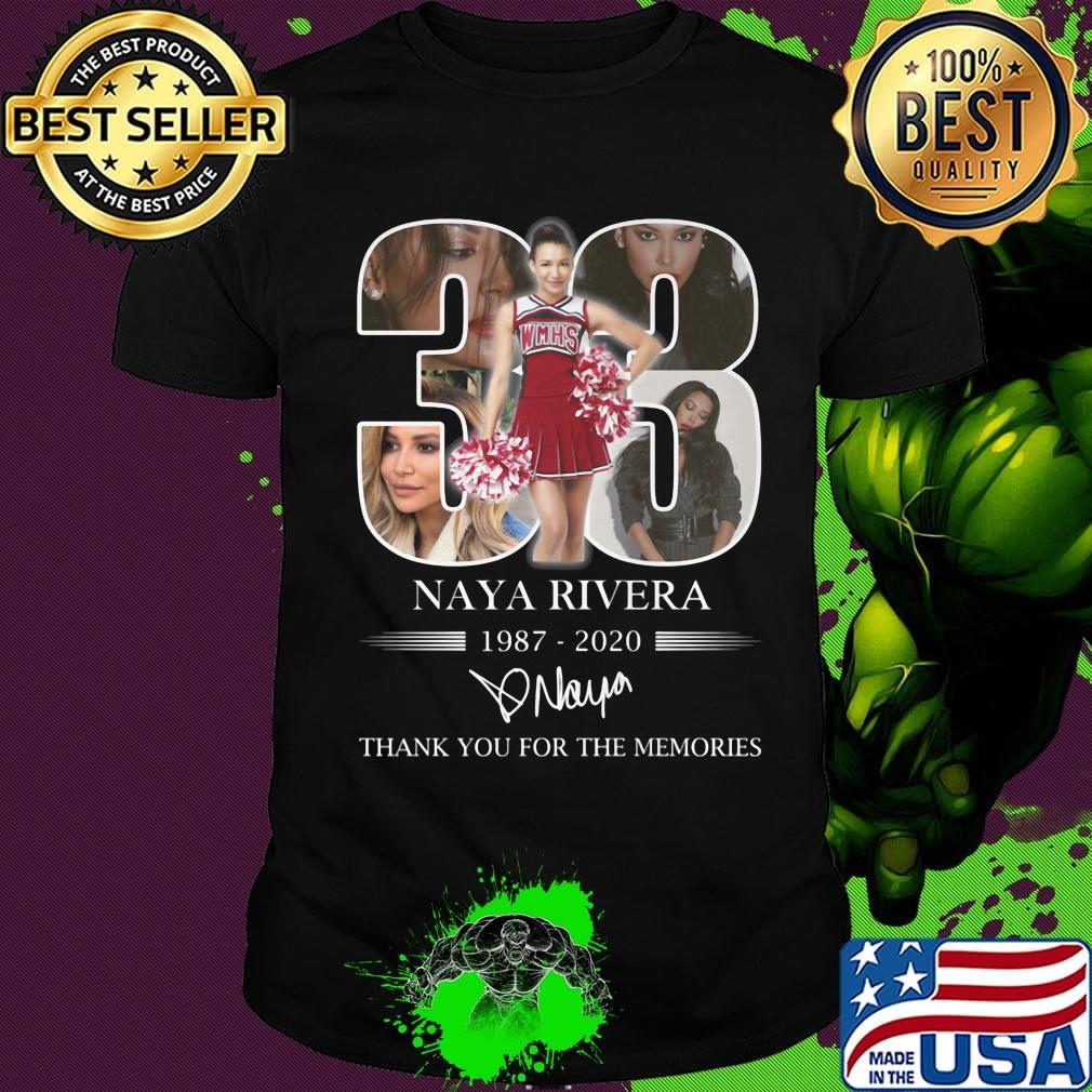 33 naya rivera 1987 2020 thank you for the memories signature shirt