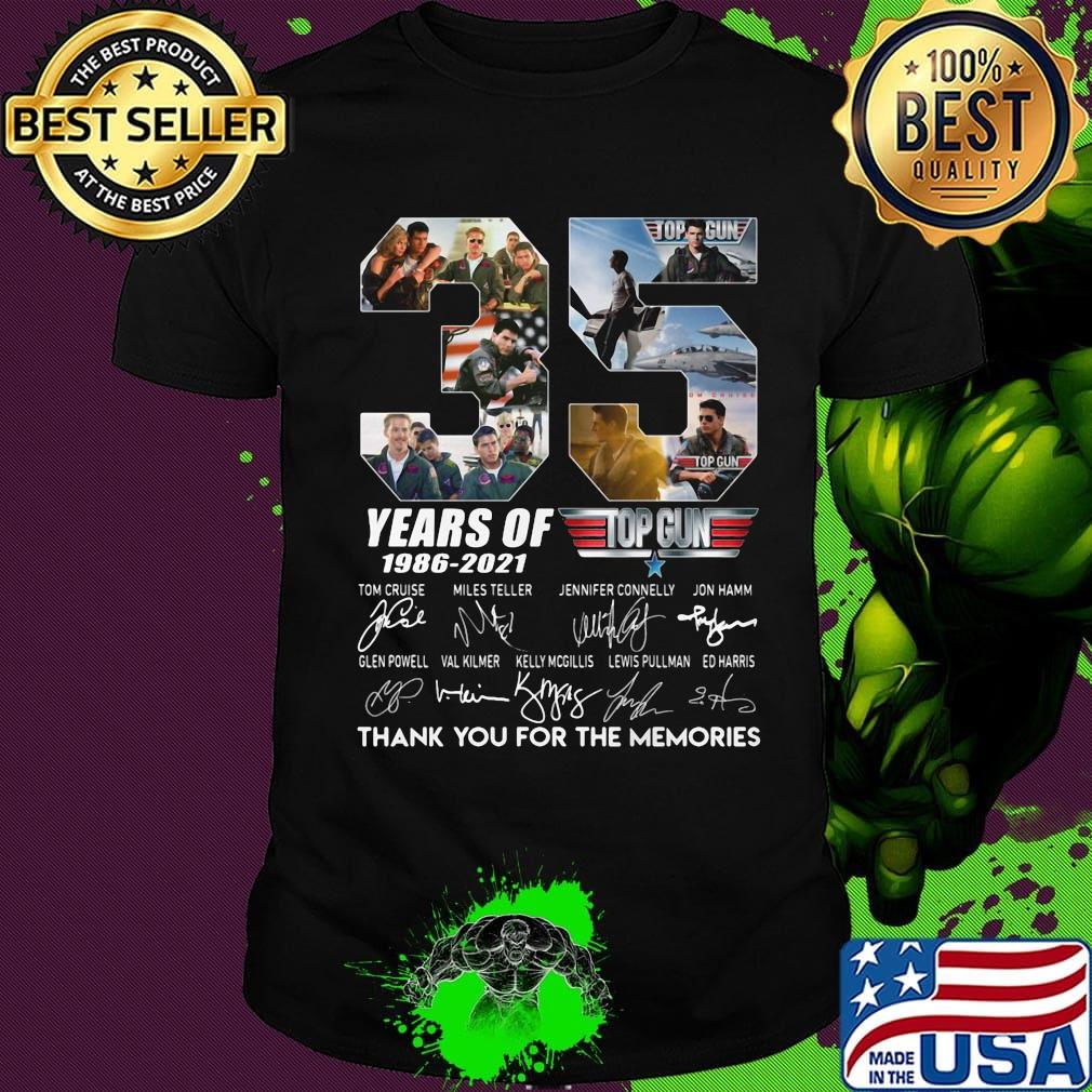 35 years of 1986 2021 top thank you for the memories signatures shirt