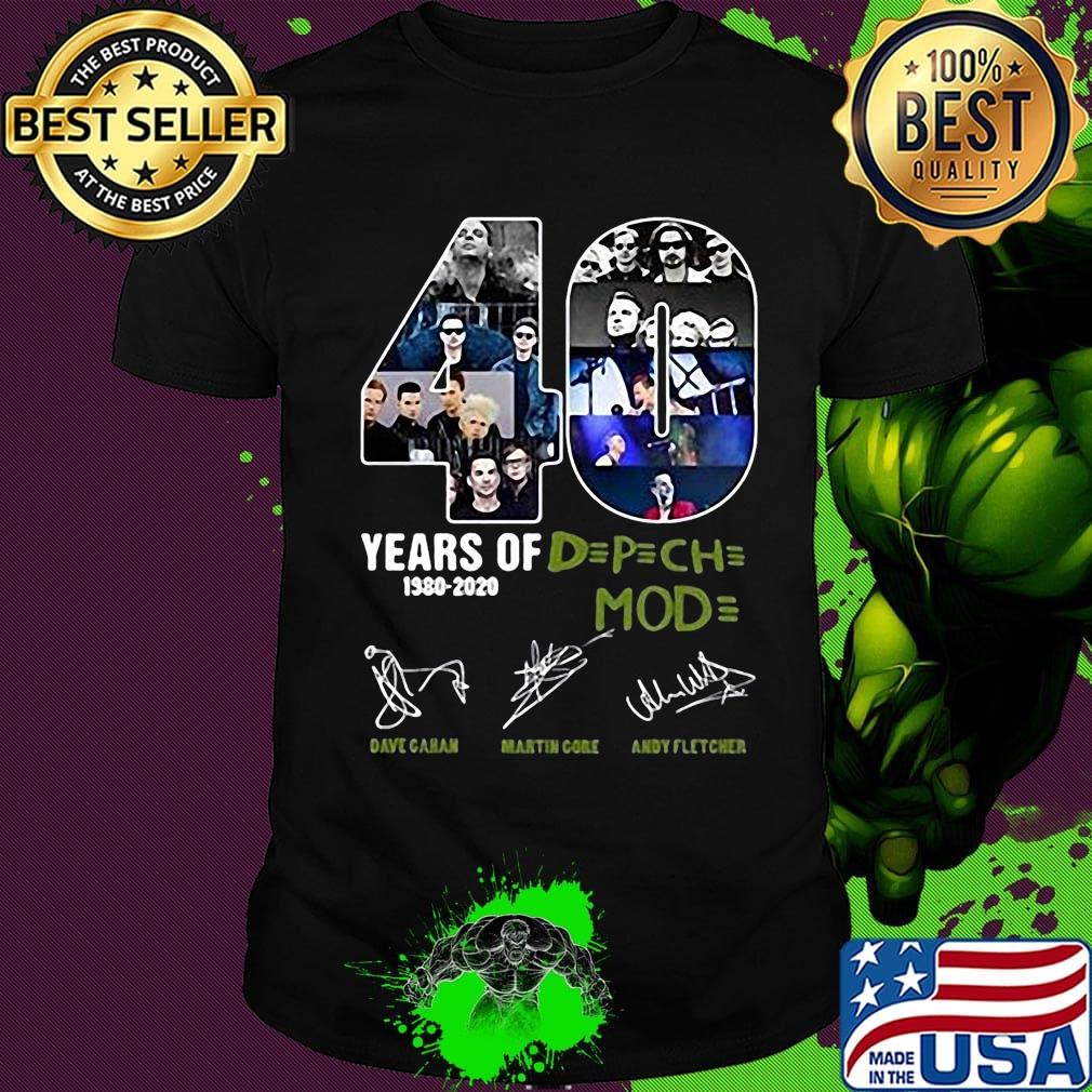 40 years of 1980 2020 depeche mode members signatures shirt