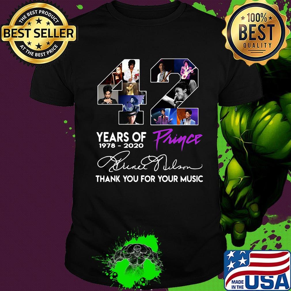 42 years of 1978 2020 frince thank you for the memories signature shirt