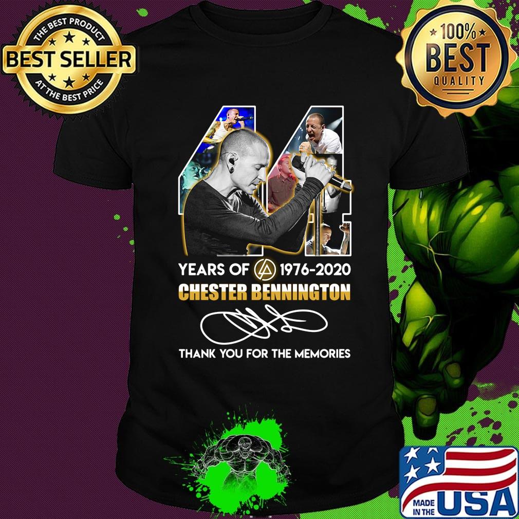 44 years of 1976 2020 chester bennington thank you for the memories signature shirt