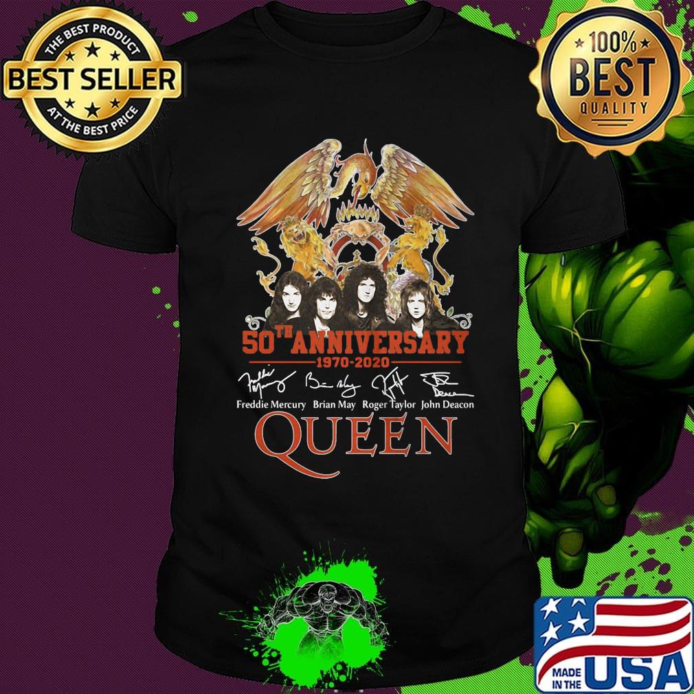 50th anniversary 1970 2020 queen band signatures shirt