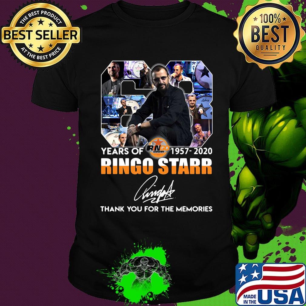 63 years of 1957 2020 ringo starr thank you for the memories signature shirt
