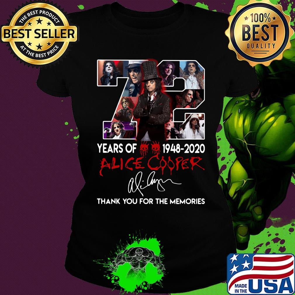 72 years of 1948 2020 alice cooper thank you for the memories signature s Ladies tee 72 years of 1948 2020 alice cooper thank you for the memories signature s Ladies tee