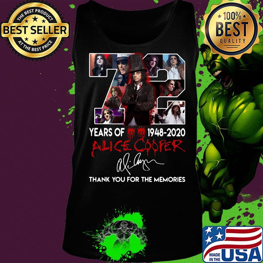 72 years of 1948 2020 alice cooper thank you for the memories signature s Tank top 72 years of 1948 2020 alice cooper thank you for the memories signature s Tank top