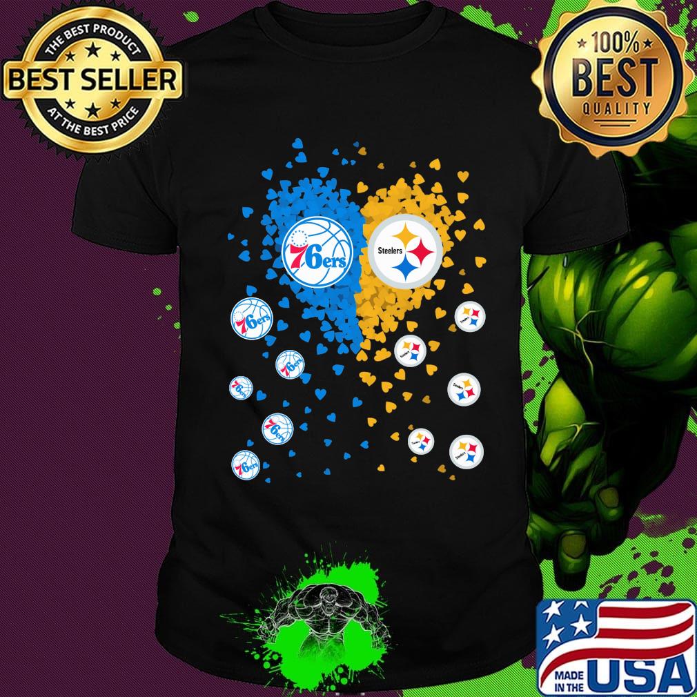 76ers and Steelers true love heart shirt