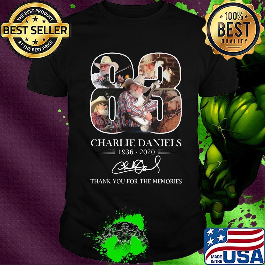 83 charlie daniels 1936 2020 thank you for the memories signature shirt