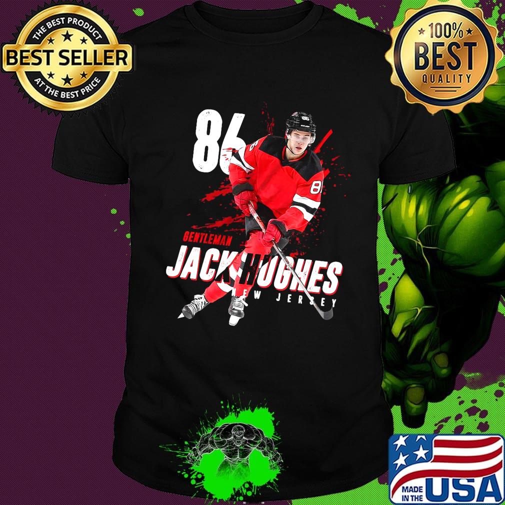 86 gentleman jack hughes new jersey hockey shirt