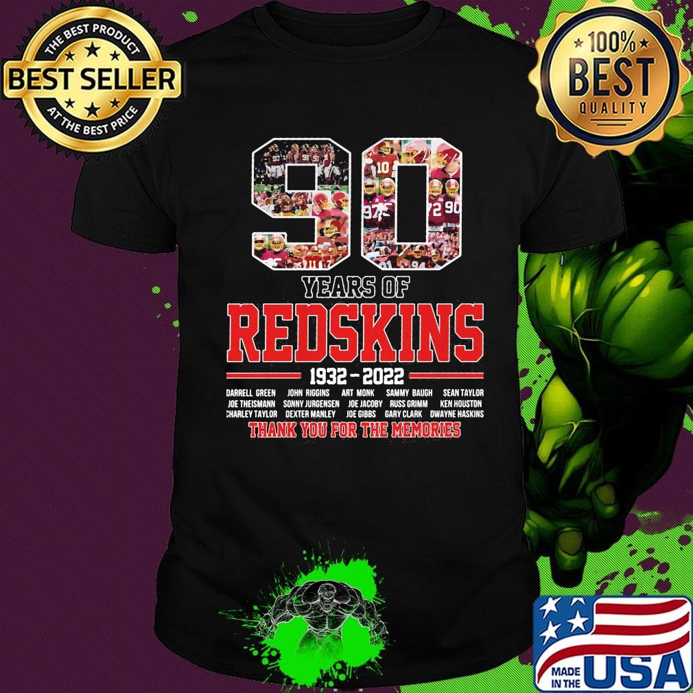 90 years of redskins football 1932 2022 thank you for the memories shirt