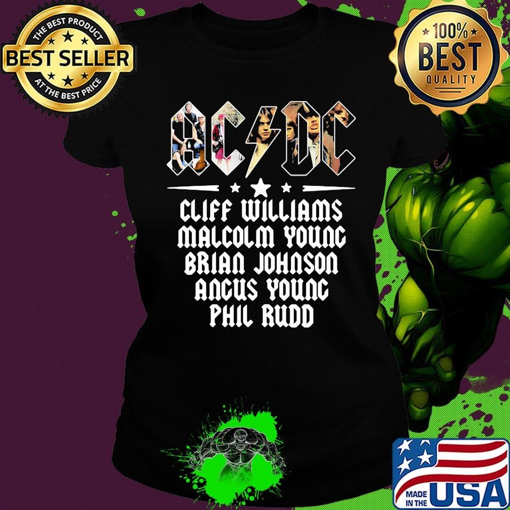 Acdc band cliff williams malcolm young brian johnson angus young phil rudd s Ladies tee Acdc band cliff williams malcolm young brian johnson angus young phil rudd s Ladies tee
