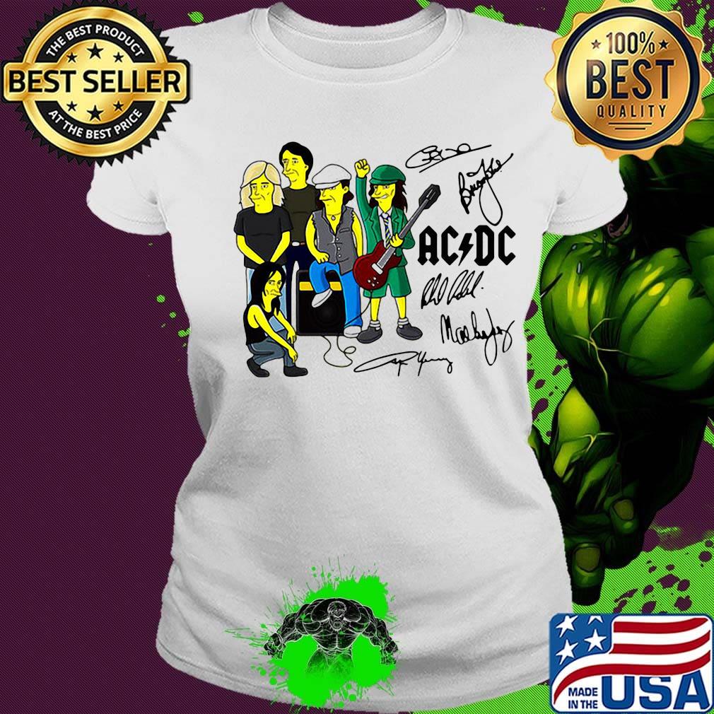 Acdc band members cartoon signatures s Ladies tee Acdc band members cartoon signatures s Ladies tee