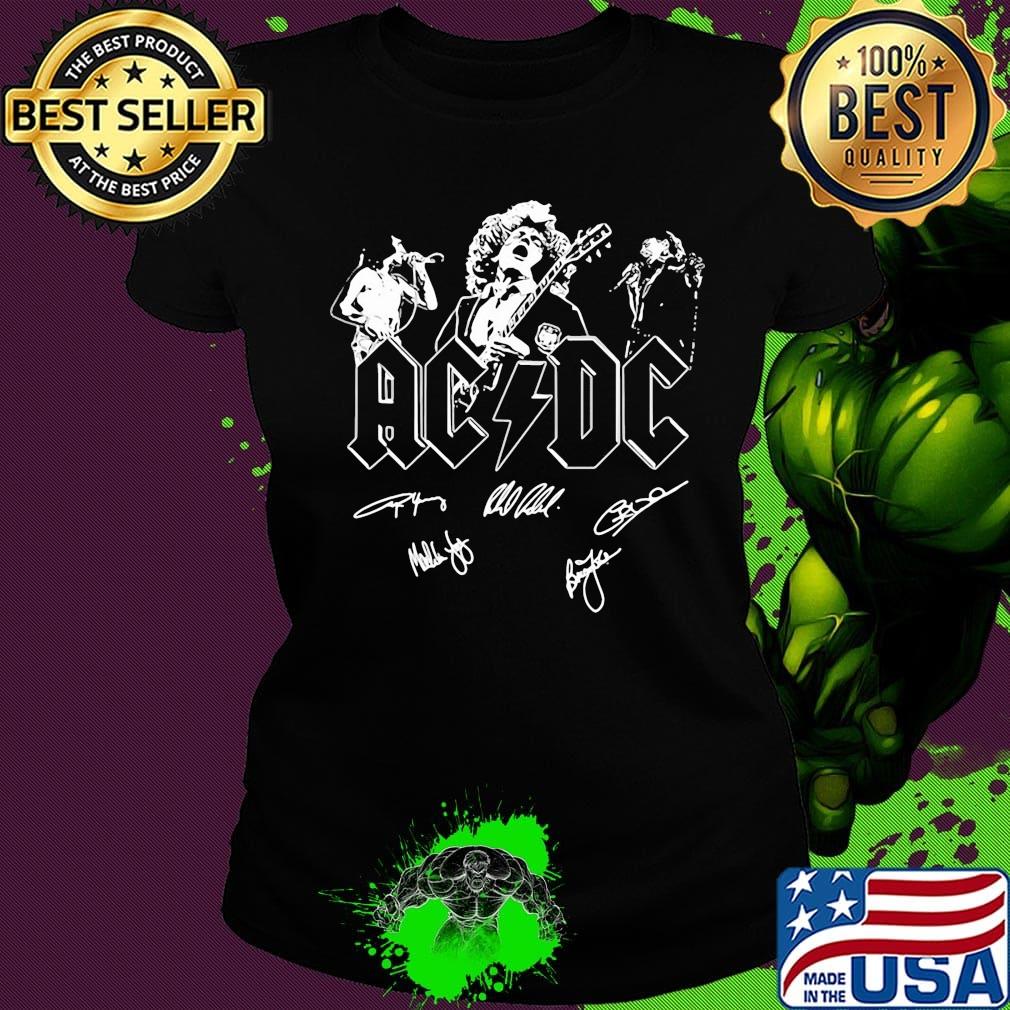 Acdc band members signatures guitar s Ladies tee Acdc band members signatures guitar s Ladies tee