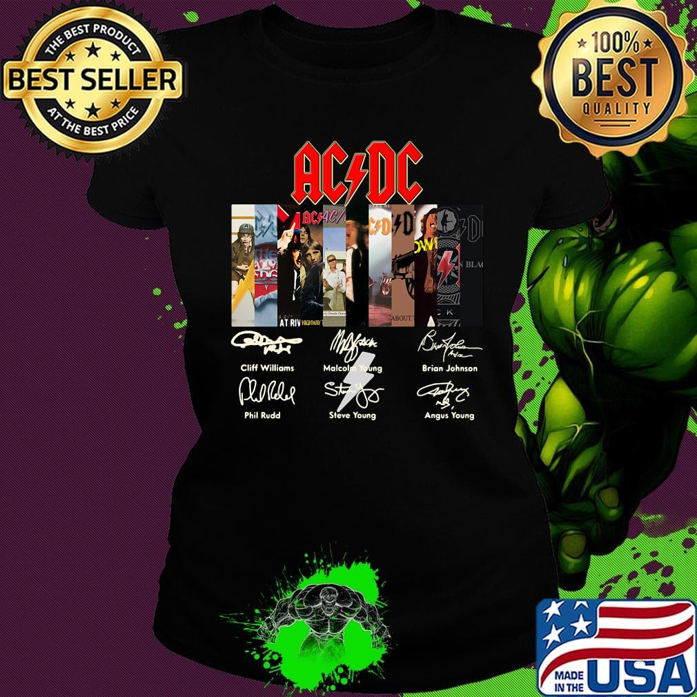 Acdc band members signatures s Ladies tee Acdc band members signatures s Ladies tee
