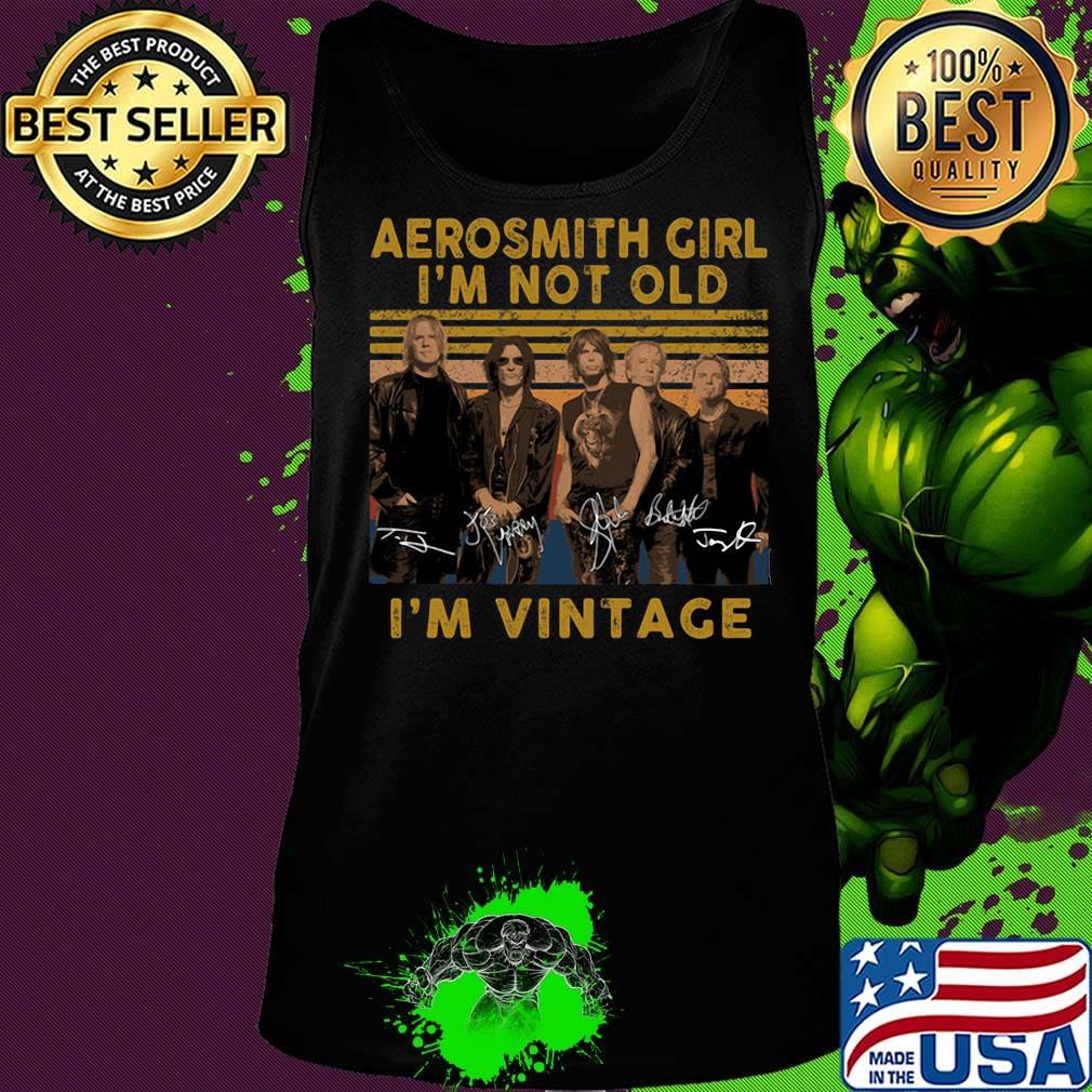 Aerosmith girl I'm not old I'm vintage signature s Tank top Aerosmith girl I'm not old I'm vintage signature s Tank top